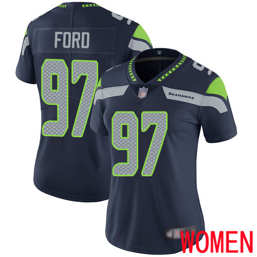 Seattle Seahawks Limited Navy Blue Women Poona Ford Home Jersey NFL Football #97 Vapor Untouchable->youth nfl jersey->Youth Jersey